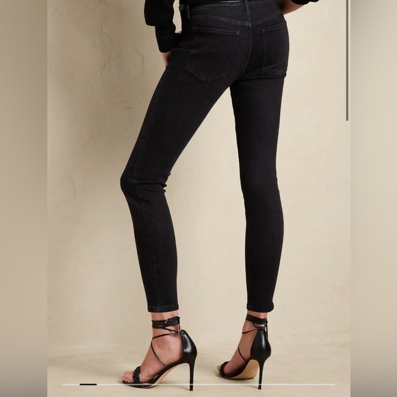Banana Republic jeans size 27 skinny fit black midrise jeans‎ BEAUTIFUL 🖤 - Picture 2 of 11